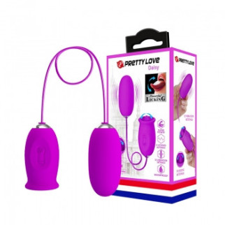 Кліторальний стимулятор з віброяйцем - Pretty Love Daisy Licking Vibrator Purple 18+ - Інтернет-магазин спільних покупок ToGether