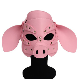 Бдсм маска голова свині Leather Pig Mask Pink 18+ - Інтернет-магазин спільних покупок ToGether
