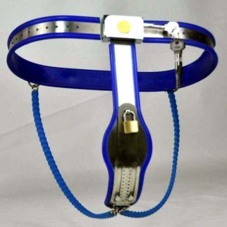 Female Adjustable Model-Y Stainless Steel Premium Chastity Belt Locking Cover Removable BLUE 18+ - Інтернет-магазин спільних покупок ToGether
