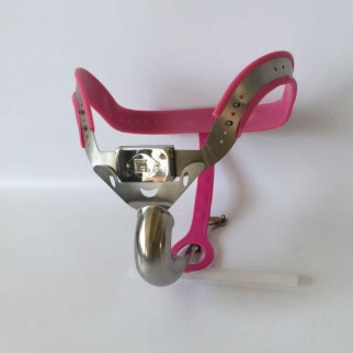 Male Chastity belt / Ergonomic stainless steel chastity belt - PINK 18+ - Інтернет-магазин спільних покупок ToGether