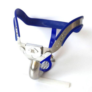 Male Chastity belt / Ergonomic stainless steel chastity belt - BLUE 18+ - Інтернет-магазин спільних покупок ToGether