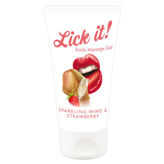 Лубрикант оральний Lick it! Wine-Strawberry 50 ml  18+ - Інтернет-магазин спільних покупок ToGether