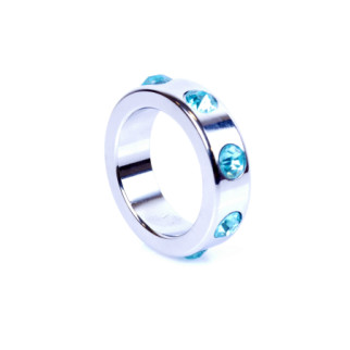 Ерекційне кільце металеве Ring-Metal Cock Ring with Light Blue Diamonds Medium  18+ - Інтернет-магазин спільних покупок ToGether