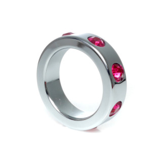 Pierscien-Metal Cock Ring with Pink Diamonds Medium  18+ - Інтернет-магазин спільних покупок ToGether