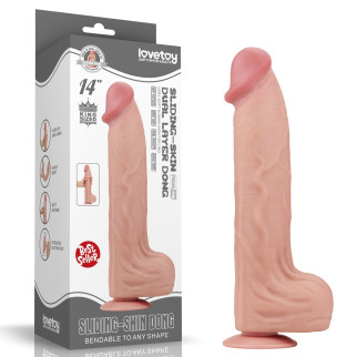 Фалоімітатор 14'' King Sized Sliding Skin Dual Layer Dong  18+ - Інтернет-магазин спільних покупок ToGether