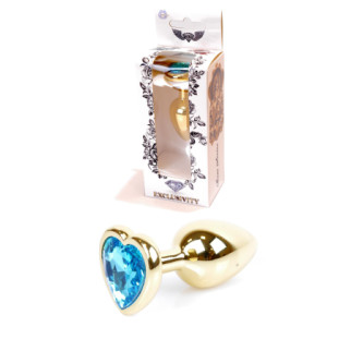 Анальна пробка -Jewellery Gold  Heart PLUGLight Blue  18+ - Інтернет-магазин спільних покупок ToGether