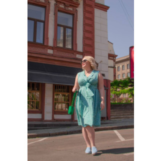 Жіноча сукня на запах  Зелений принт квітка 50 - Інтернет-магазин спільних покупок ToGether
