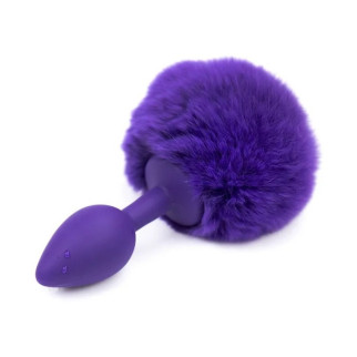 Фіолетовий силіконовий анальний корок із фіолетовим хвостиком Silicone Fur Tail Plug 18+ - Інтернет-магазин спільних покупок ToGether