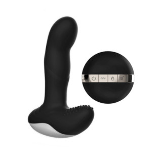 Масажер простати Вібратор  Silicone Massager USB 7 Function + Pulsator / Heating BLACK  18+ - Інтернет-магазин спільних покупок ToGether