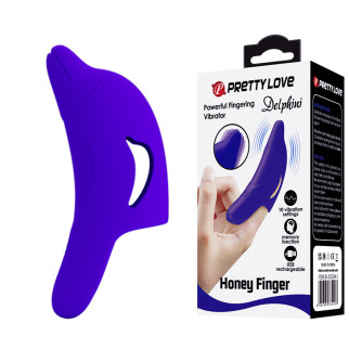 Вібронасадка на палець - Pretty Love Delphini Fingering Vibrator Blue 18+ - Інтернет-магазин спільних покупок ToGether