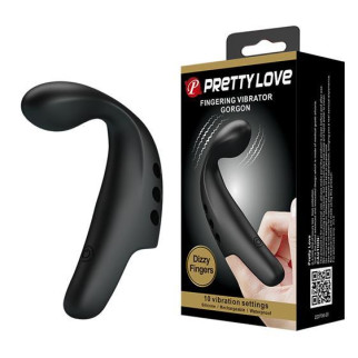 Вібронасадка на палець - Pretty Love Fingering Vibrator Gordon Black 18+ - Інтернет-магазин спільних покупок ToGether