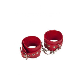 Наручники Leather Restraints Hand Cuffs, Red 18+ - Інтернет-магазин спільних покупок ToGether