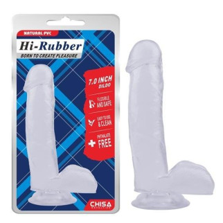 Фалоімітатор - Hi-Rubber 7" Dildo Clear 18+ - Інтернет-магазин спільних покупок ToGether