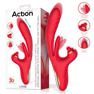 Вібратор потрійної стимуляції Action Limbe Vibe Flip Flap Tongue 18+ - Інтернет-магазин спільних покупок ToGether
