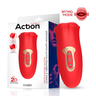 Кліторальний вібростимулятор Action Ember Licking Vibrating Mouth Shape Massager 18+ - Інтернет-магазин спільних покупок ToGether
