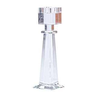 Свічник 22.5 (см) скляний високий для однієї довгої свічки квадратний геометричний - Інтернет-магазин спільних покупок ToGether