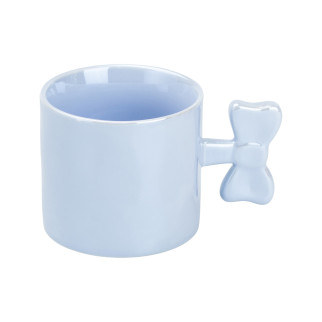 Чашка блакитна 350 (мл) з ручкою у вигляді бантика керамічна Ø 8.5 (см) - Інтернет-магазин спільних покупок ToGether