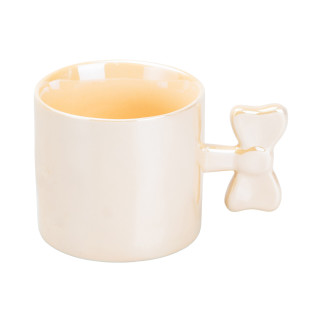 Чашка 350 (мл) з ручкою у вигляді бантика керамічна Ø 8.5 (см) кухоль жовтий - Інтернет-магазин спільних покупок ToGether