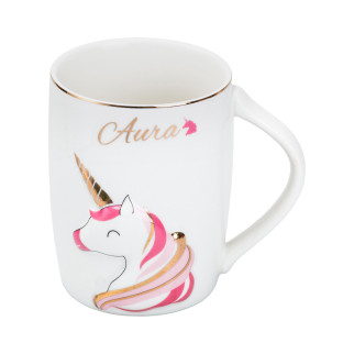 Чашка з єдинорогом 400 (мл) керамічна Ø 8.0 (см) біла з рожевим - Інтернет-магазин спільних покупок ToGether