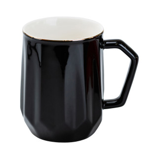 Чорна чашка 400 (мл) керамічна для чаю та кави Ø 7.5 (см) кухоль універсальний - Інтернет-магазин спільних покупок ToGether