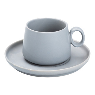 Чашка сіра 300 (мл) із блюдцем кружка керамічна Ø 7.3 (см) - Інтернет-магазин спільних покупок ToGether