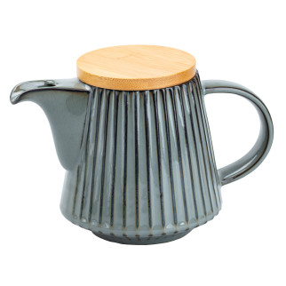 Чайник для заварювання 850 мл керамічний з бамбуковою кришкою Сірий - Інтернет-магазин спільних покупок ToGether