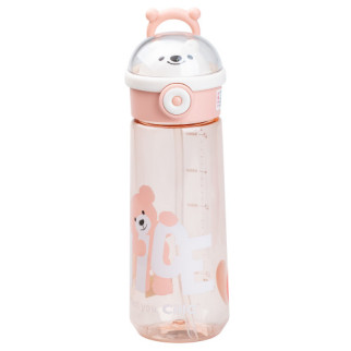 Пляшка для води 620 (мл) з трубочкою багаторазова Рожева - Інтернет-магазин спільних покупок ToGether