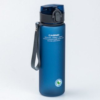 Спортивна пляшка 560 (мл) для води з фліп-кришкою з ремінцем Синя - Інтернет-магазин спільних покупок ToGether