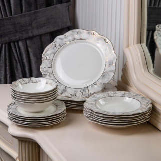 Столовий набір посуду керамічний на 6 персон сервіз 24 сірий тарілки - Інтернет-магазин спільних покупок ToGether