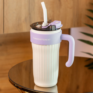 Термочашка з трубочкою для кави та чаю 860 мл • термос чашка 21 см • кухоль термос • термокухоль - Інтернет-магазин спільних покупок ToGether