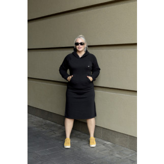 Жіноча сукня-худі на флісі  Чорний 50 - Інтернет-магазин спільних покупок ToGether