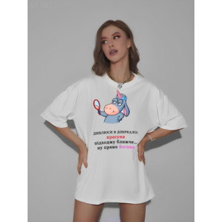  Біла жіноча футболка ДТФ.61-087 - Інтернет-магазин спільних покупок ToGether