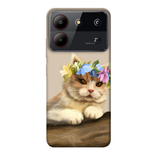 Чохол itsPrint Cat in flowers для ZTE Blade A54 4G - Інтернет-магазин спільних покупок ToGether