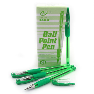 Ручка шар. масл."Tianjiao" 1мм, зелен., грип, ціна за 24 шт. // | 501P-gren - Інтернет-магазин спільних покупок ToGether