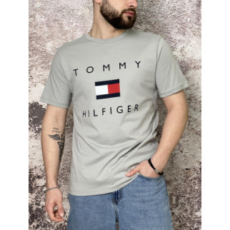 Футболка Tommy Hilfiger сіра (вел. лого) - Інтернет-магазин спільних покупок ToGether