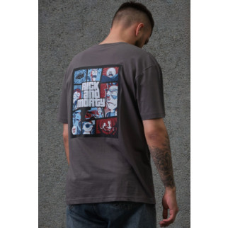 Оверсайз футболка з принтом Without rick and morty Dark Gray - Інтернет-магазин спільних покупок ToGether