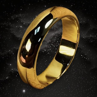 Класична обручка титанова сталь Liresmina Jewelry 6мм 18К золотиста розмір 19 - Інтернет-магазин спільних покупок ToGether