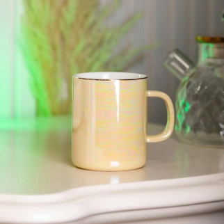 Чашка керамічна Glaze 420мл у дзеркальній перламутровій глазурі кухоль для чаю з кришкою - Інтернет-магазин спільних покупок ToGether