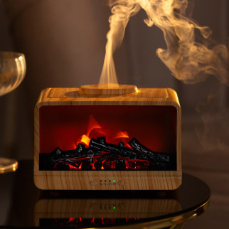 Зволожувач повітря з ефектом полум'я портативний аромадифузор з підсвічуванням Коричневий - Інтернет-магазин спільних покупок ToGether