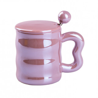 Чашка керамічна Love 400мл з кришкою та ложкою кухоль для чаю з кришкою - Інтернет-магазин спільних покупок ToGether