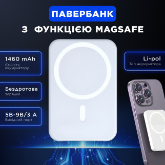 Повербанк для телефону з магсейфом 1460 mAh • зарядний пристрій magsafe • магнітний повербанк - Інтернет-магазин спільних покупок ToGether