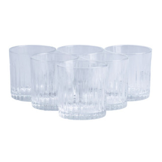 Склянка для напоїв низький скляний прозорий набір 6 шт склянка рифлена - Інтернет-магазин спільних покупок ToGether