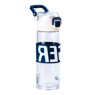Пляшка для води 460 (мл) скляна прозора з пластиковою кришкою 22 (см) спортивна Білий - Інтернет-магазин спільних покупок ToGether