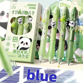 Ручки письмові, ручки гелеві, Набір стираних гелевих синіх ручок, 4 шт., 0.5 мм Панда, - Інтернет-магазин спільних покупок ToGether