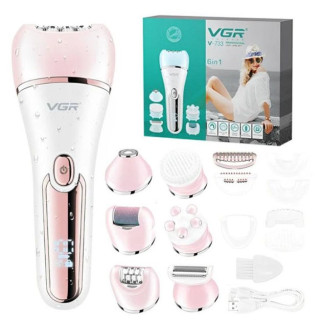 Епілятор для обличчя та тіла 6в1, від USB VGR V-733 / Жіночий епілятор для видалення волосся. Колір: рожевий - Інтернет-магазин спільних покупок ToGether