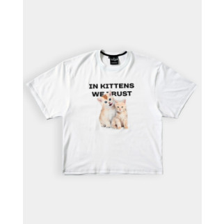 Футболка оверсайз Ogonpushka Kittens біла - Інтернет-магазин спільних покупок ToGether