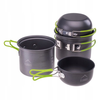 Набір посуду туристичний Elbrus Hike Pro Cook 4 SET Grey/Lime M000161472 - Інтернет-магазин спільних покупок ToGether