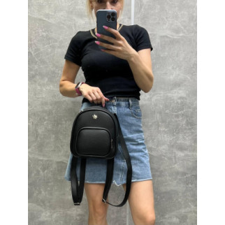 Чорний — стильний, молодіжний, елегантний рюкзачок на блискавці, добре тримає форму  (0535) - Інтернет-магазин спільних покупок ToGether