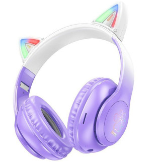 Накладні бездротові навушники Hoco W42 Cat Purple grape - Інтернет-магазин спільних покупок ToGether