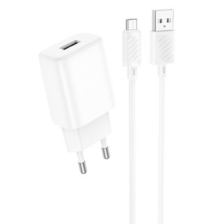 МЗП Hoco C134A Solid 1A 12W + MicroUSB White - Інтернет-магазин спільних покупок ToGether